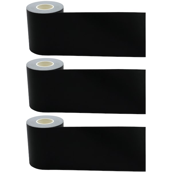 Teacher Created Resources Black Straight Rolled Border Trim, 50 Feet Per Roll, PK3 TCR8925 - main